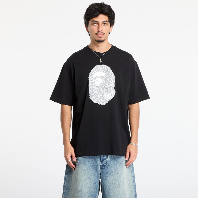 Majica kratkih rukava BAPE Wild Leopard Pattern Ape Head Relaxed Fit T-Shirt Crna | 001TEL801306MBLK