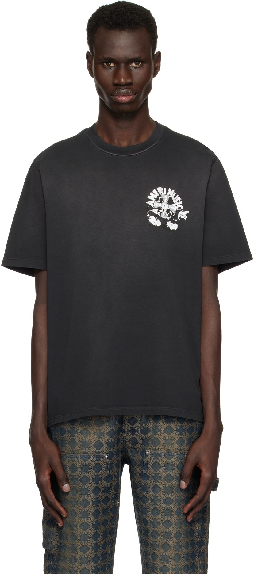 Majica kratkih rukava AMIRI Amiri Music Record T-Shirt Crna | AMJYTE1168