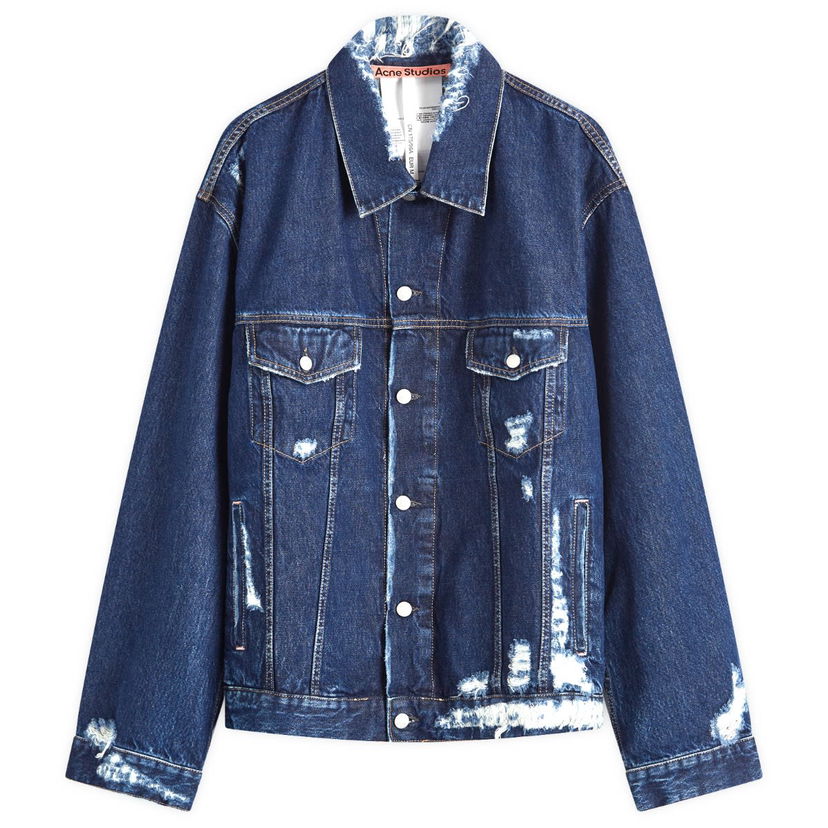 Jakna Acne Studios Robert Distressed Denim Jacket Tamnoplava | C90180-AUZ