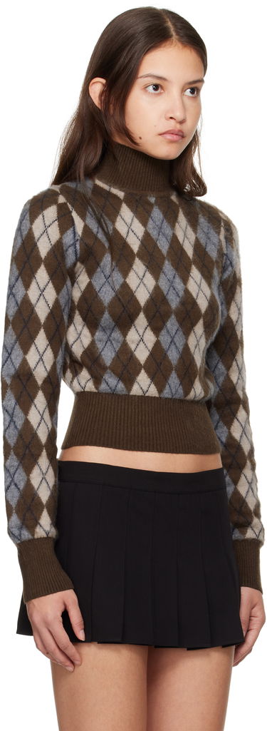 Džemper GUIZIO Guizio Delia Argyle Cropped Turtleneck Sweater Smeđa | H24603S047, 1