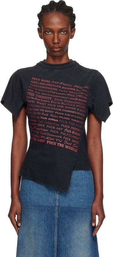 Majica kratkih rukava VETEMENTS Vetements 'Fuck' Shifted T-Shirt Crna | WH76TR690B, 0