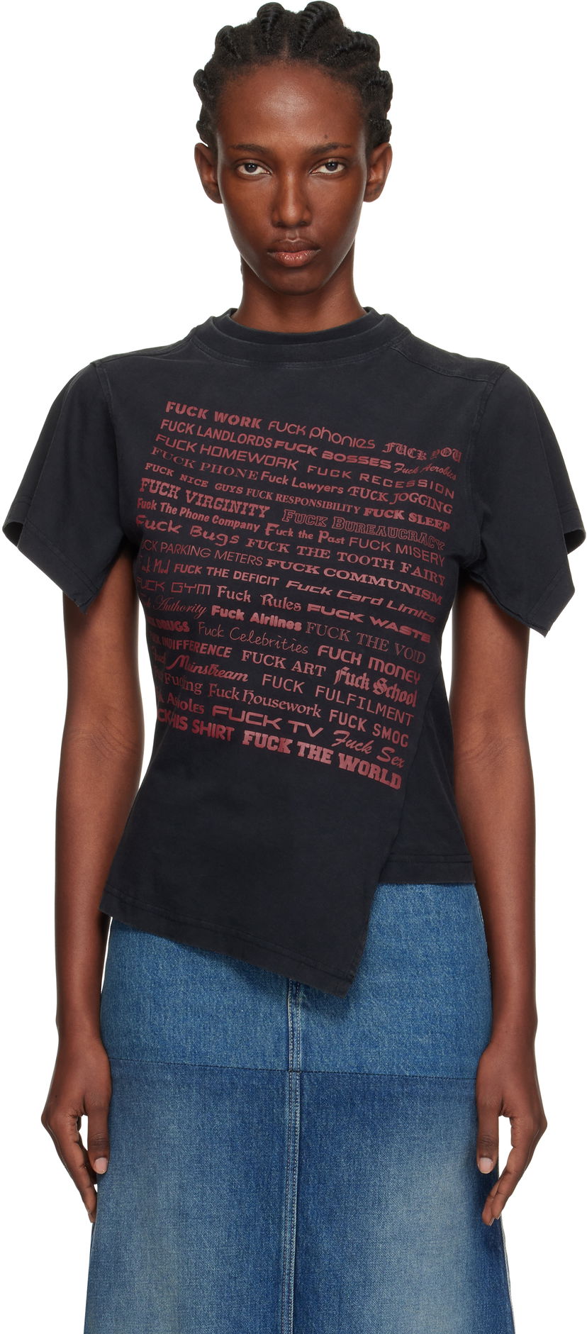 Majica kratkih rukava VETEMENTS Vetements 'Fuck' Shifted T-Shirt Crna | WH76TR690B