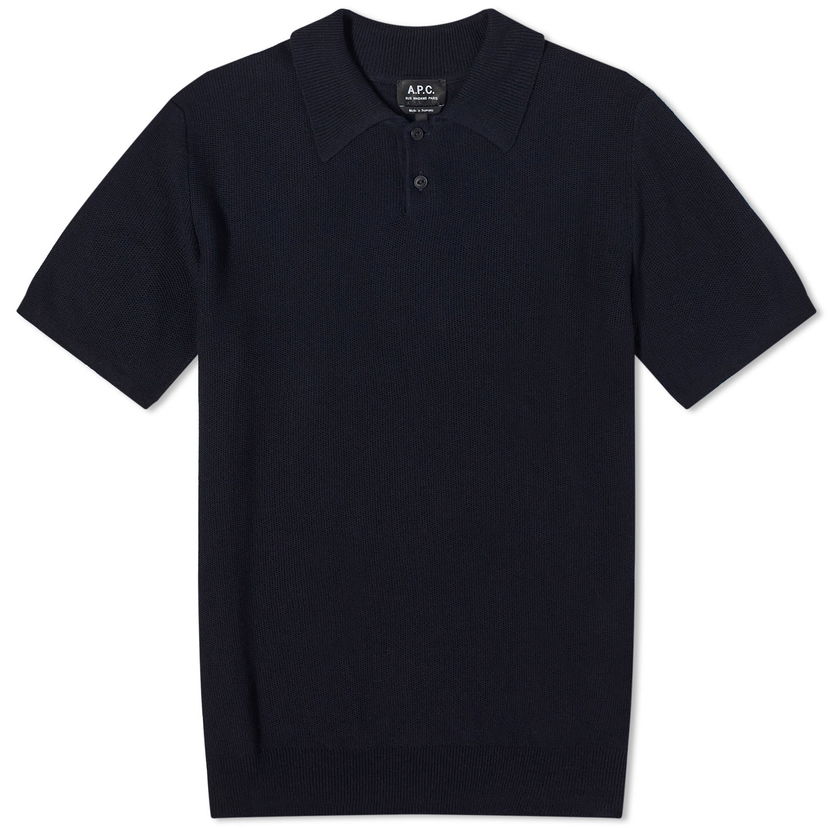 Polo majica A.P.C. Jay Knit Polo Tee Tamnoplava | VIAJC-H23315-IAK