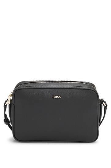 Torba za rame BOSS BOSS Grained Leather Crossbody Bag Crna | 50547733