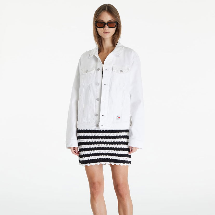Jakna Tommy Hilfiger Mom Classic Jacket Denim Bijela | DW0DW17658 1CE