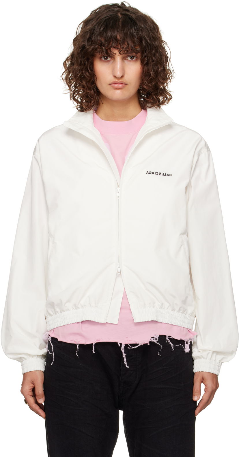Trenerka Balenciaga Regular Track Jacket Bijela | 790745 TPQ38