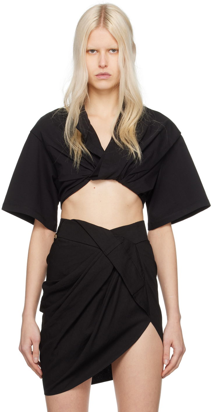 Majica kratkih rukava Jacquemus Black Le Chouchou 'Le Bahia Court' Crna | 23H241TO076-2003