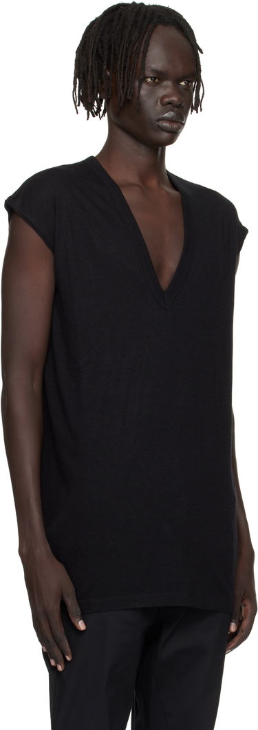 Majica kratkih rukava Rick Owens Rick Owens Concordians Deep V-Neck T-Shirt Crna | RU02E1230 JR, 1
