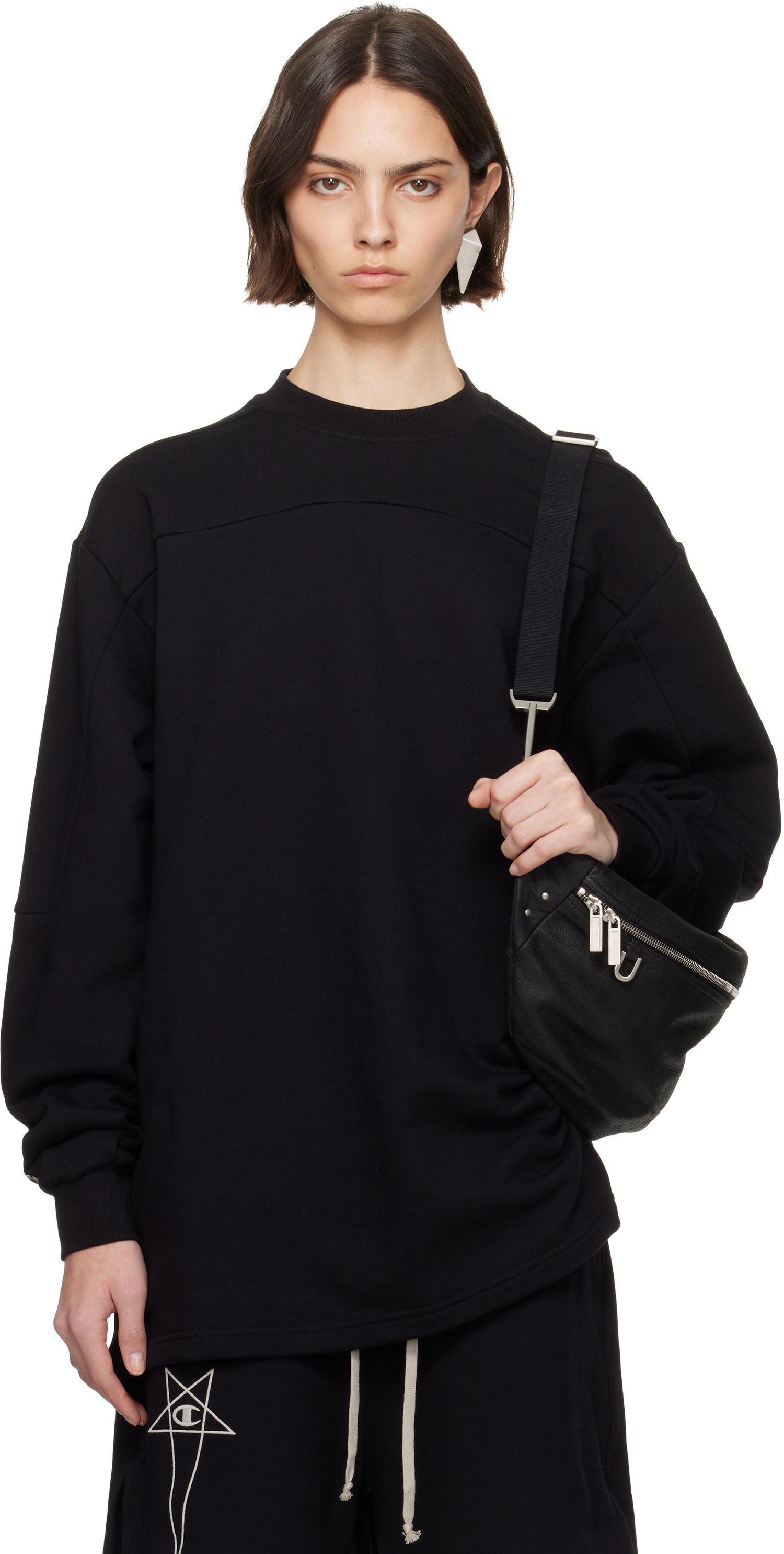 Dukserice Rick Owens Rick Owens Champion Edition Girdered Sweatshirt Crna | CW01E1671 CHFE, 0