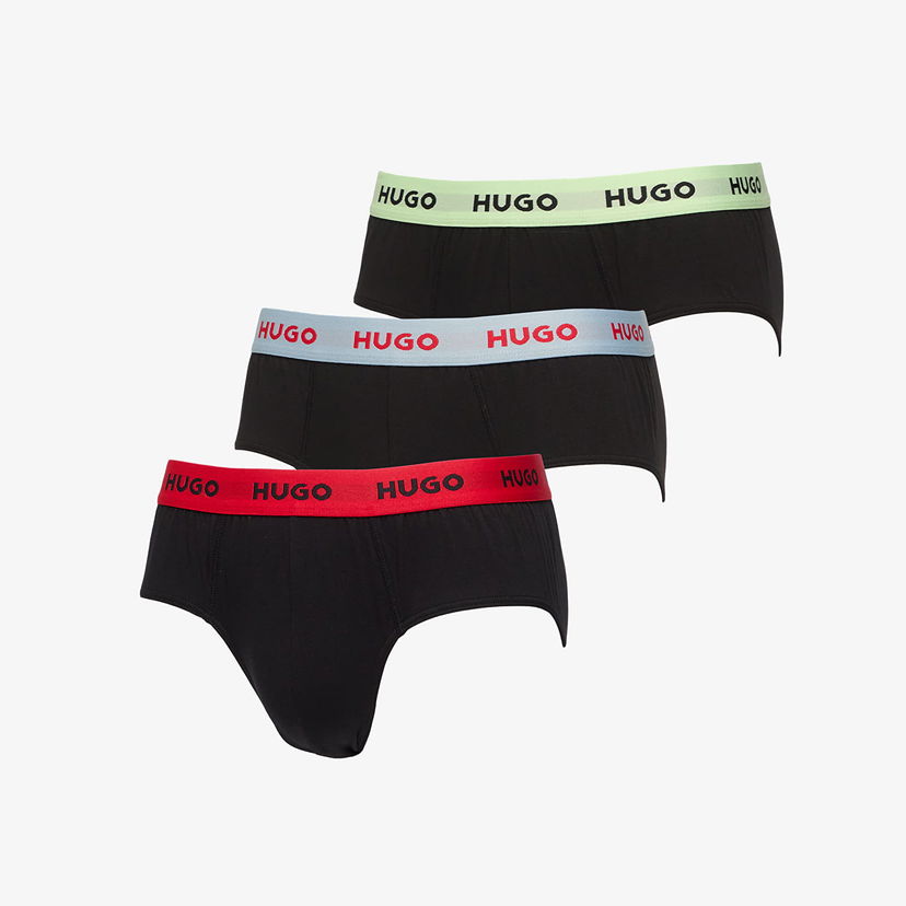 Bokserice BOSS Hugo Boss Cotton Stretch Hip Brief 3-Pack Crna | 50532570-980