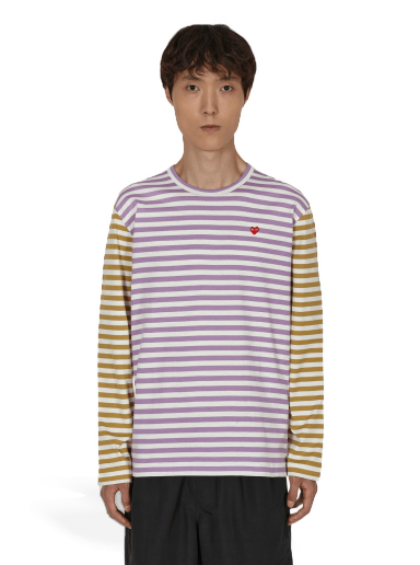 Majica kratkih rukava Comme des Garçons Bi-Color Stripe T-Shirt Ljubičasta | P1T318 4