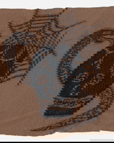 Šal KAPITAL Wool Scarf with Skull Print Smeđa | EK-1654XM 1, 4