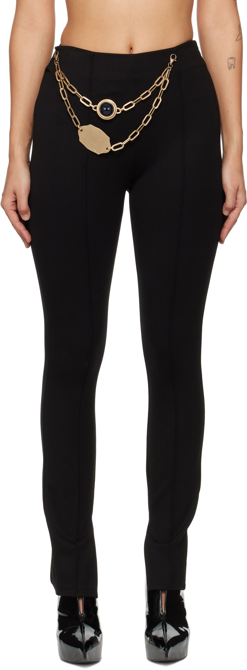 Tajice Area AREA Chain Plate Belt Leggings Crna | FW24AWPA0035FA01