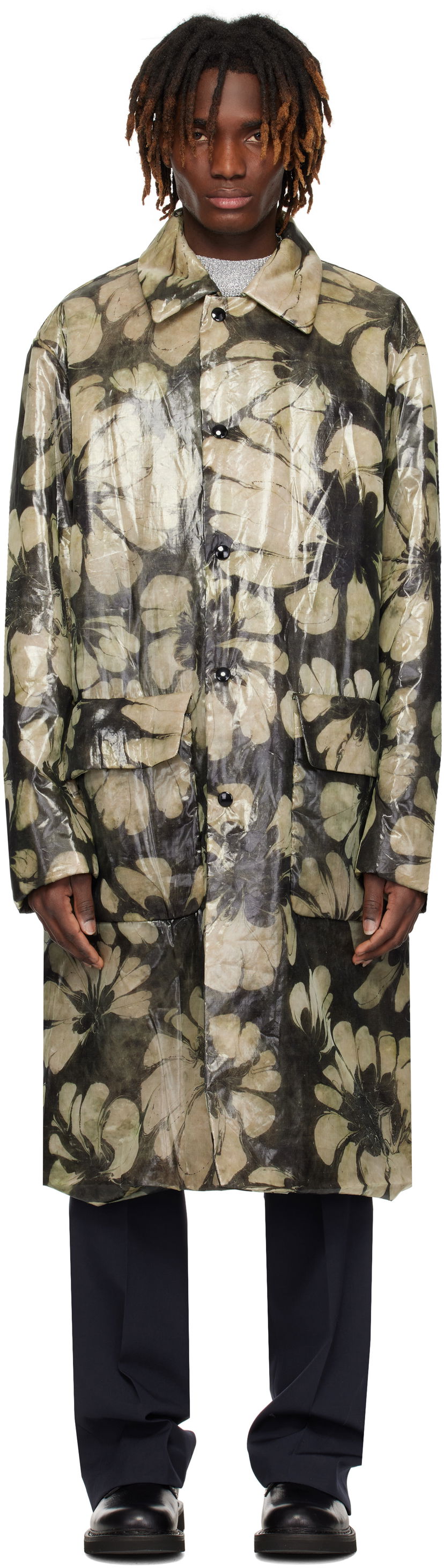 Kabanica Dries Van Noten Dries Van Noten Loose Fit Mac Coat Višebojno | 251-020222-1102