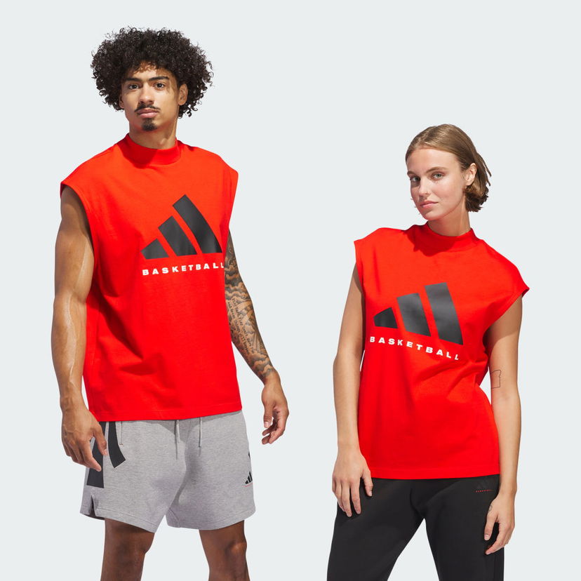 Majica bez rukava adidas Performance Basketball Sleeveless T-Shirt Crvena | JE3770