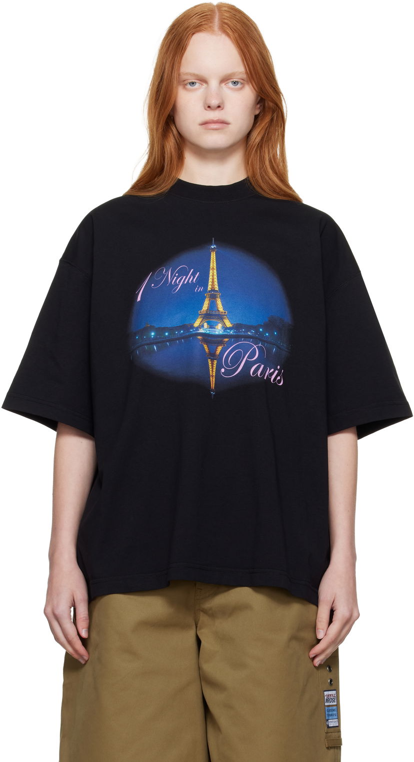 Majica kratkih rukava VETEMENTS VETEMENTS 'Night In Paris' Oversized T-Shirt Crna | UH76TR410B