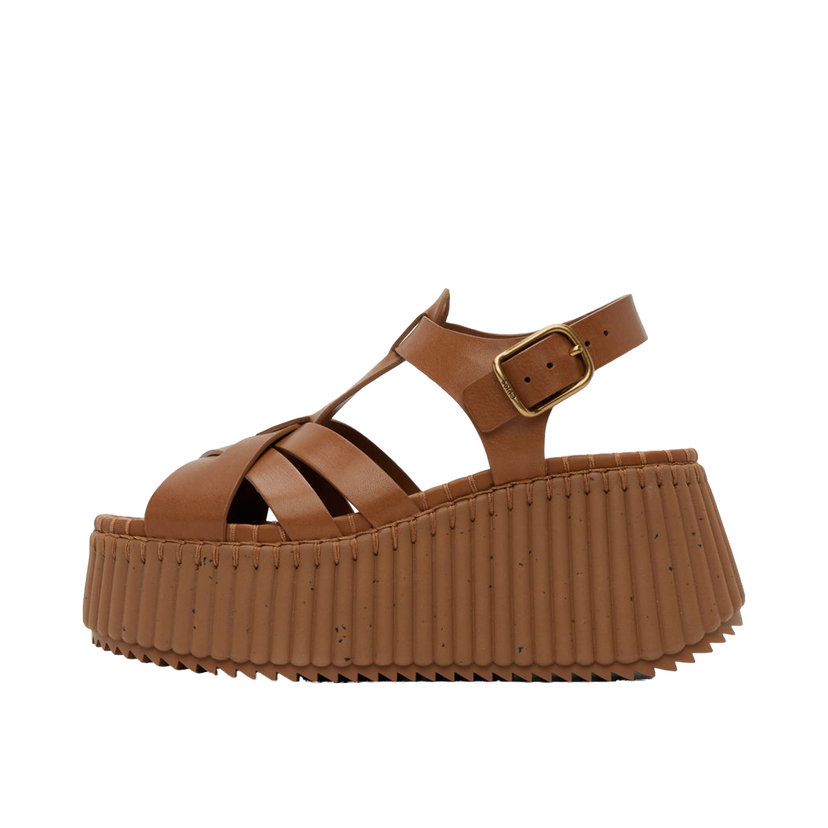 Tenisice i cipele CHLOÉ Nama Wedge Sandals Smeđa | CHC24A05DNC
