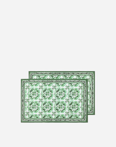 Dodaci Dolce & Gabbana Dolce & Gabbana Set of 2 Cotton Sateen Pillowcases with Green Tile Print Zelena | TCES02TCAKFUV009, 1