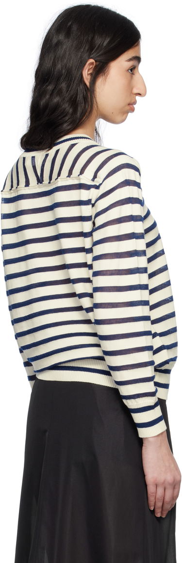 Džemper Comme des Garçons Comme Des Garçons Horizontal Stripe Cotton Sweater Bijela | TO-N007-S25, 2
