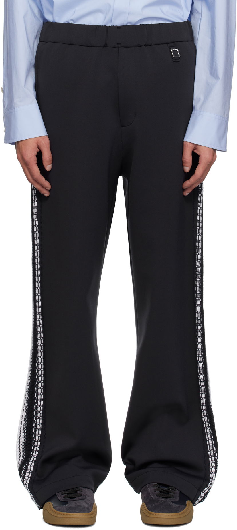 Hlače WOOYOUNGMI Wooyoungmi Knit Detail Track Pants Crna | W251PT17