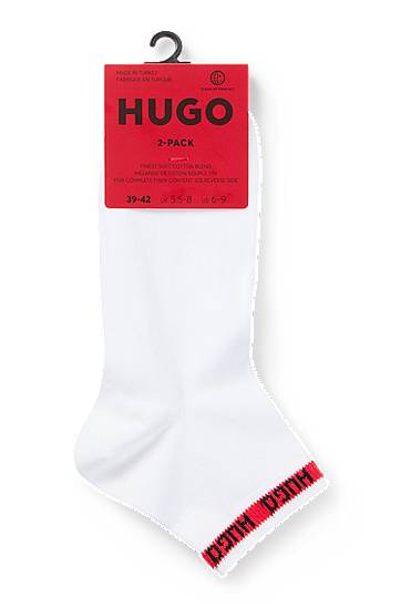 Čarape BOSS Two-pack short-length socks with logo tape Bijela | 50516390, 1