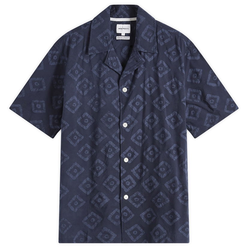 Košulja NORSE PROJECTS Norse Projects Mads Batik Vacation Shirt, Size Large Tamnoplava | N40-0833-7004