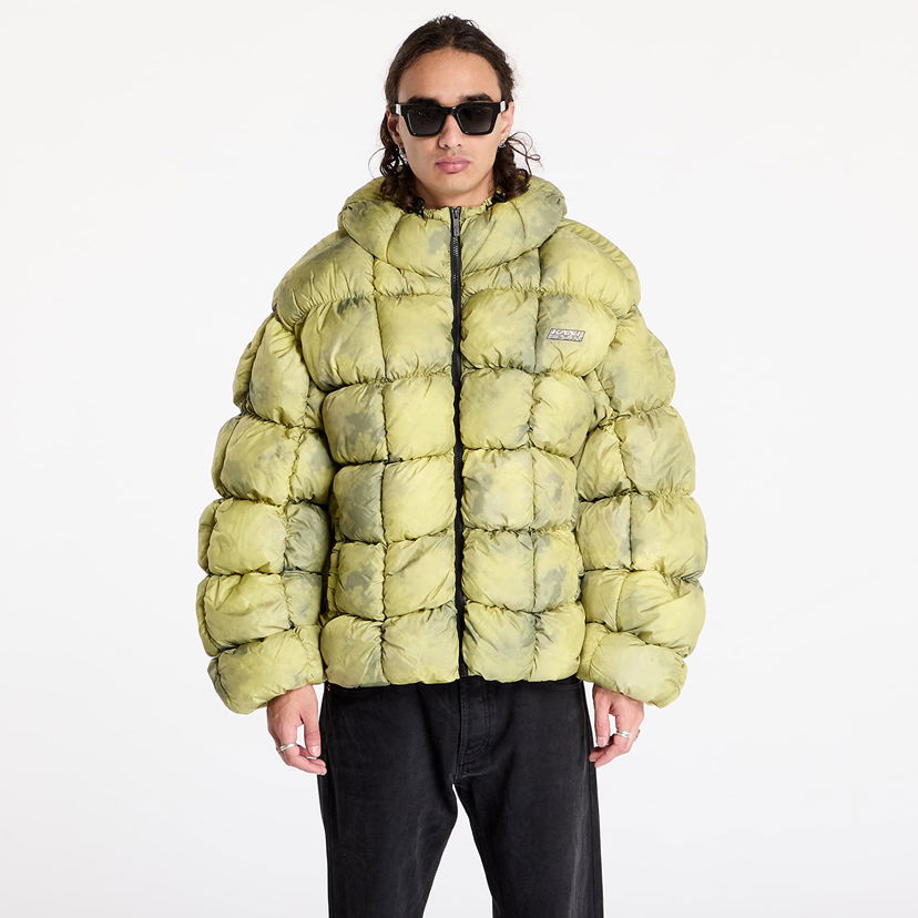 Pernata jakna Karl Kani Jacket Sport Patch Square Quilted Puffer Jacket Lime Green L Žuta | 60760018