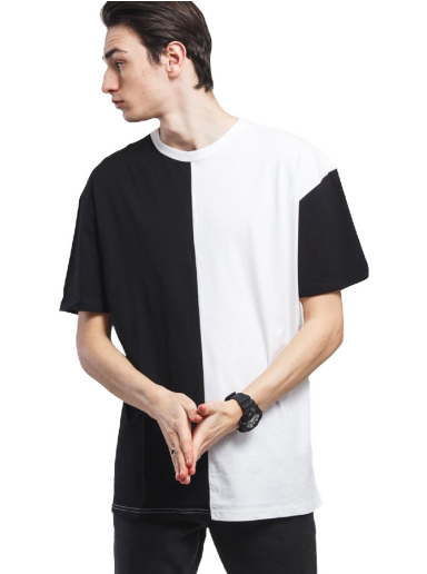 Majica kratkih rukava Urban Classics Oversize Harlequin Tee Crna | TB2056 blackwhite