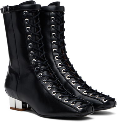 Tenisice i cipele GANNI GANNI Oleatex Eyelets Lace-Up Boots Crna | S2967, 3