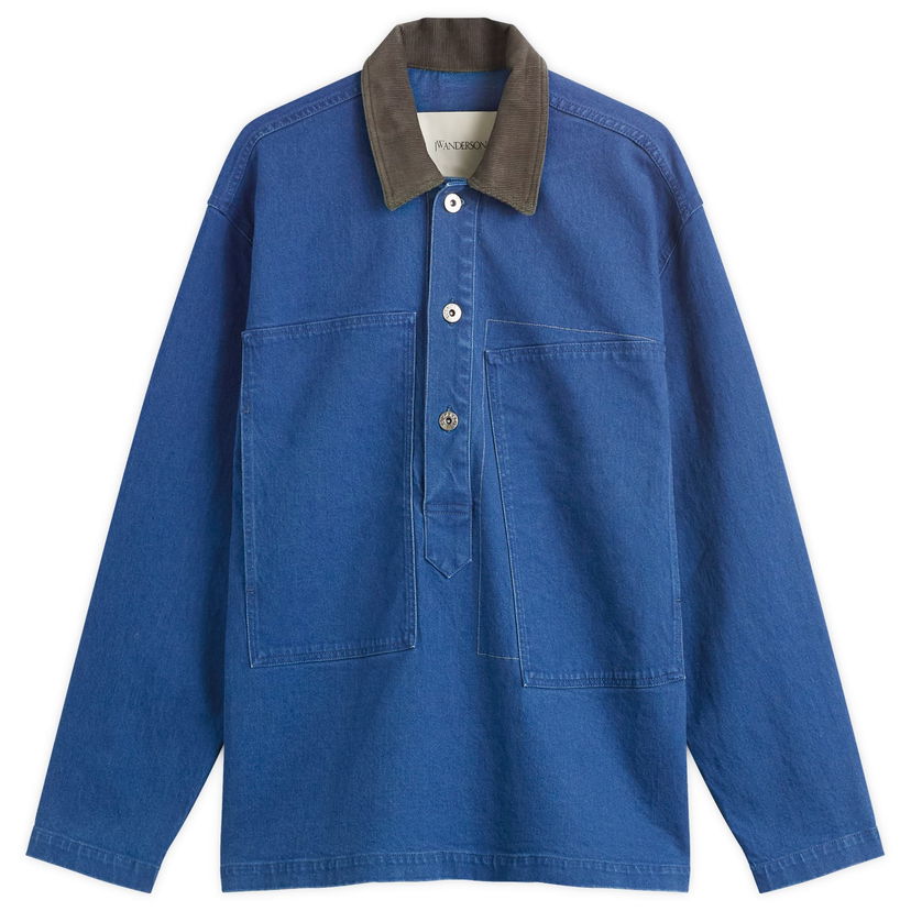 Košulja JW Anderson JW Anderson Patch Pocket Rugby Shirt, Size Small Plava | DS0014-PG1835-727