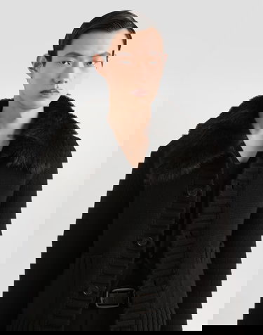 Jakna Dolce & Gabbana Dolce & Gabbana Wool Jacket with Faux Fur Collar Crna | GXVD3ZJDVBZN0000, 3