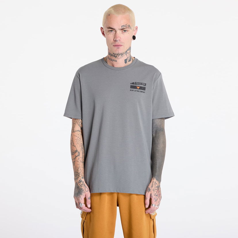 Majica kratkih rukava Under Armour T-shirt Project Rock 60/40S SS 4 Tools Clay Green/ Team Orange/ Black S Siva | 1386909-709