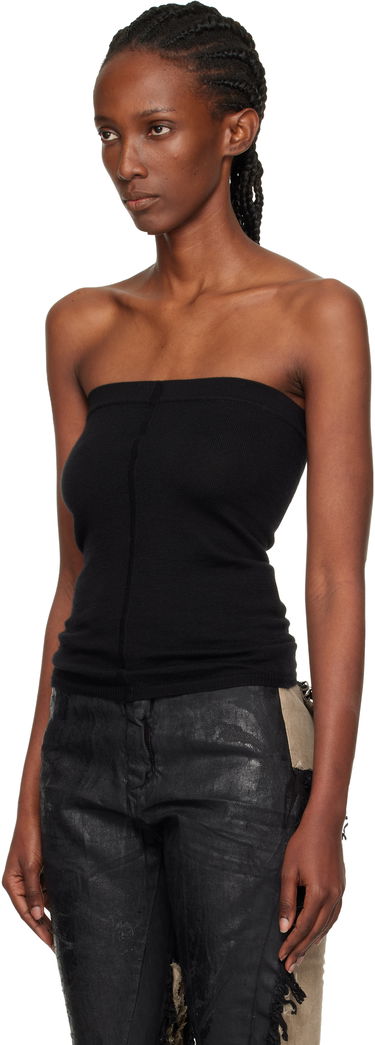 Majica bez rukava Rick Owens Rick Owens Concordians Runway Ribbed Tube Top Crna | RO02E4674 WS, 3