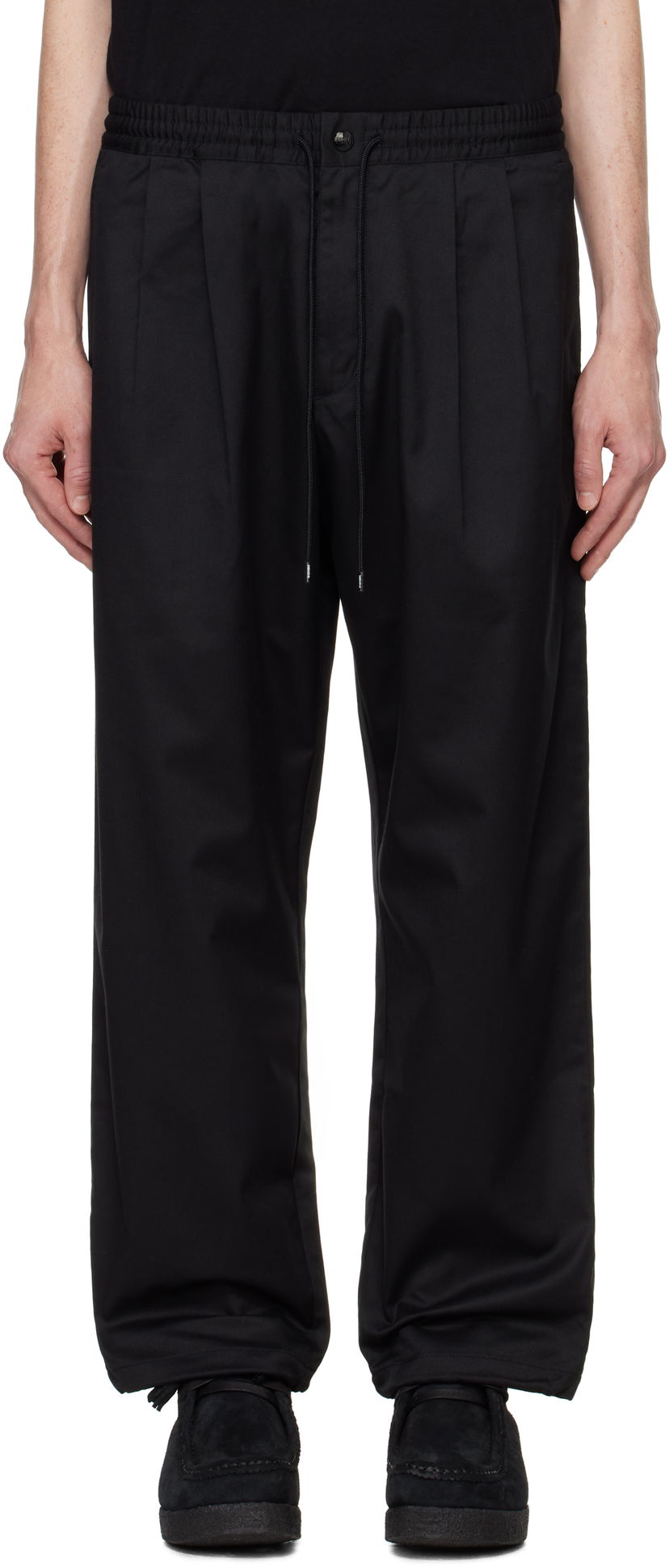 Hlače Neighborhood Baggy Silhouette Easy Trousers Crna | 242AQNH-PTM01