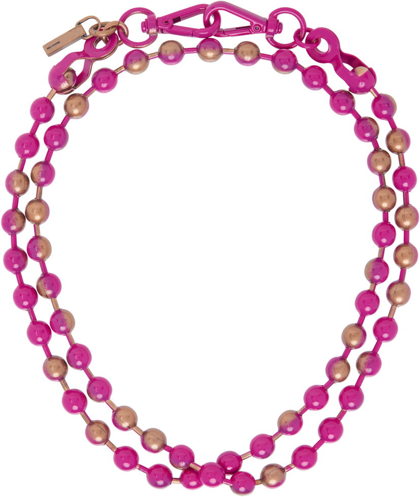 Ogrlica We11done We11done Ball Chain Necklace Ružičasta | WD-AJ0-25-588-U-PK