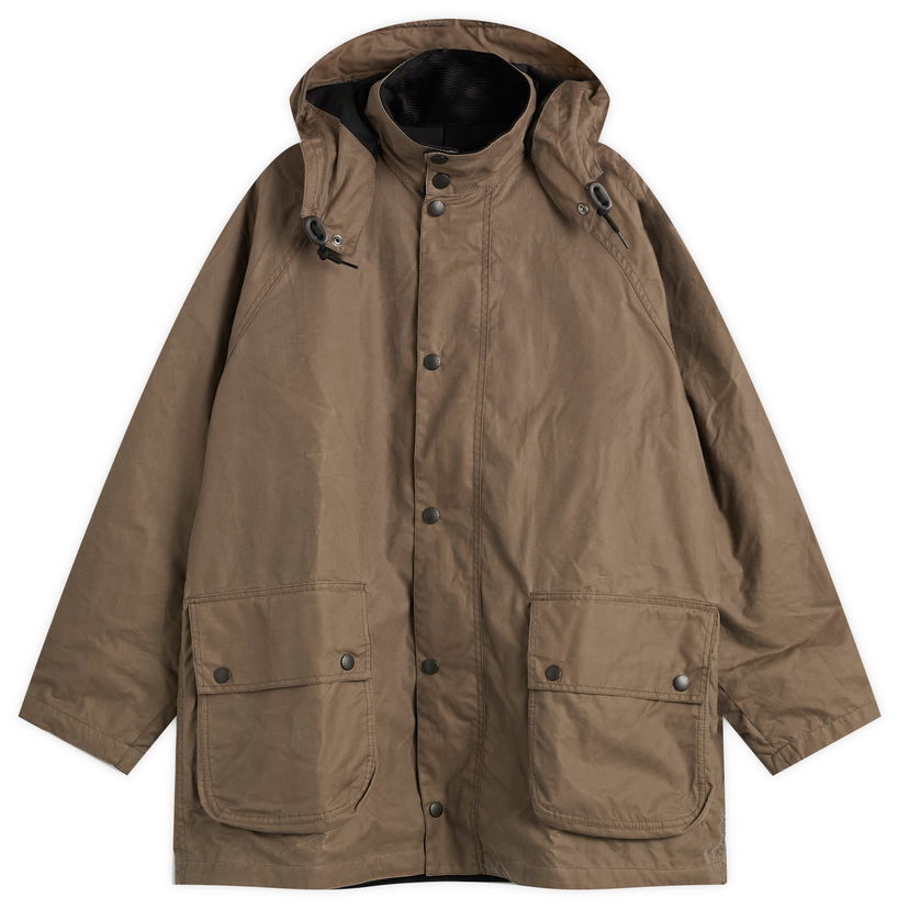 Parka Barbour Margaret Howell Stand Collar Wax Parka Jacket, Size Large Smeđa | MWX2513OL52