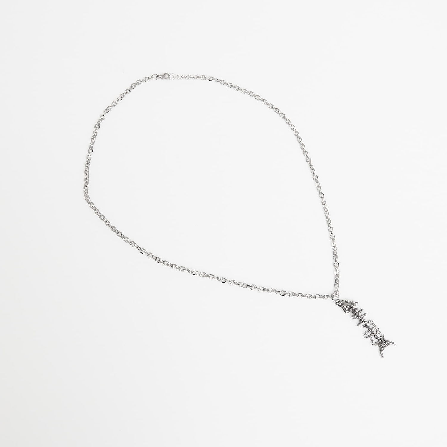 Ogrlica Wasted Paris U Surrender Necklace Fish Skeleton Pendant Metalik | WP_000315, 0