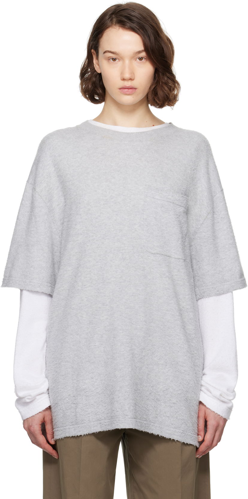 Džemper The Row The Row Kaddy Pocket T-Shirt Siva | 8943-Y916