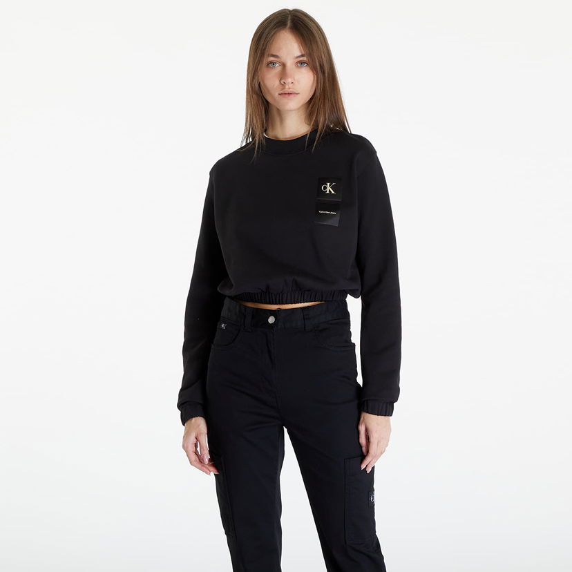 Dukserice CALVIN KLEIN Satin Boxes Crewneck Sweatshirt Black Crna | J20J223081 BEH