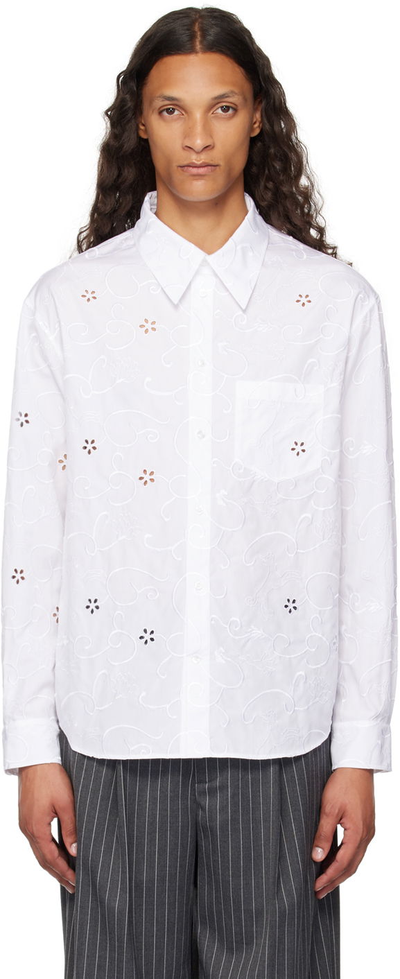 Košulja Simone Rocha Simone Rocha Classic Fit Embroidered Shirt Bijela | 5281 1023