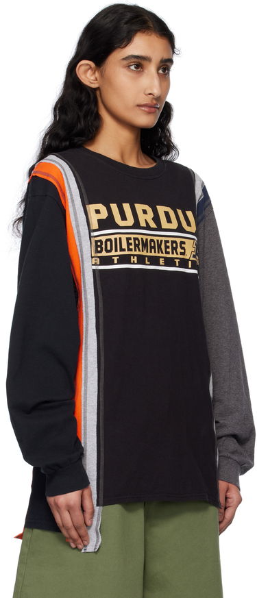 Džemper Needles NEEDLES 7 Cuts College Long Sleeve T-Shirt Crna | QV409, 1