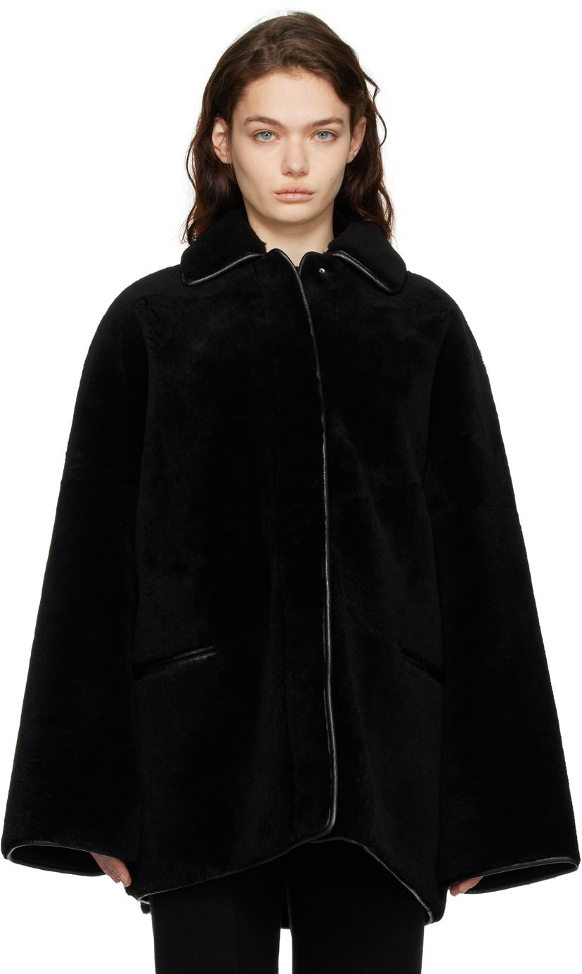 Kaputi TOTEME TOTEME Teddy Overshirt Shearling Jacket Crna | 244-WRO0135-LE0080