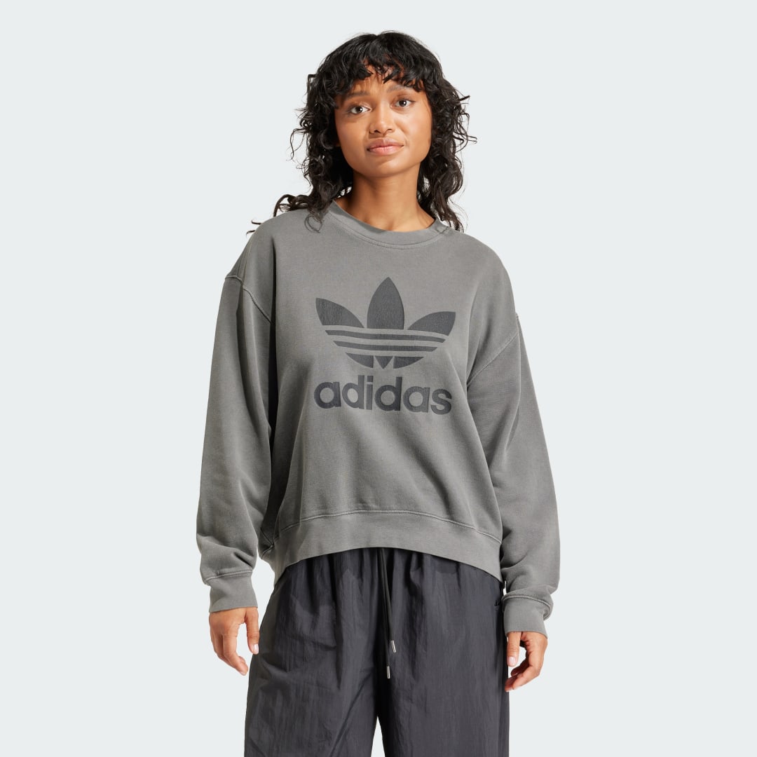 Dukserice adidas Originals Washed Trefoil Sweatshirt Siva | IN2270, 0