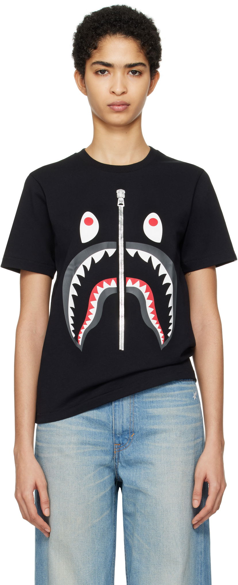 Majica kratkih rukava BAPE Shark Graphic Cotton T-shirt Crna | 001TEK802003L