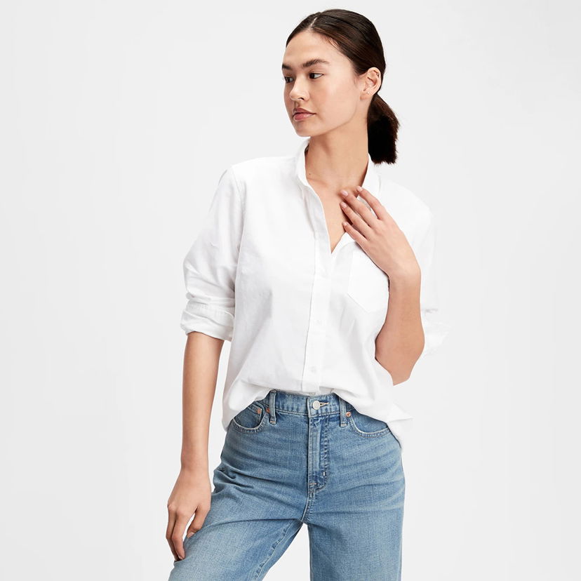 Košulja GAP Fitted Oxford Shirt Optic White Bijela | 269247-03