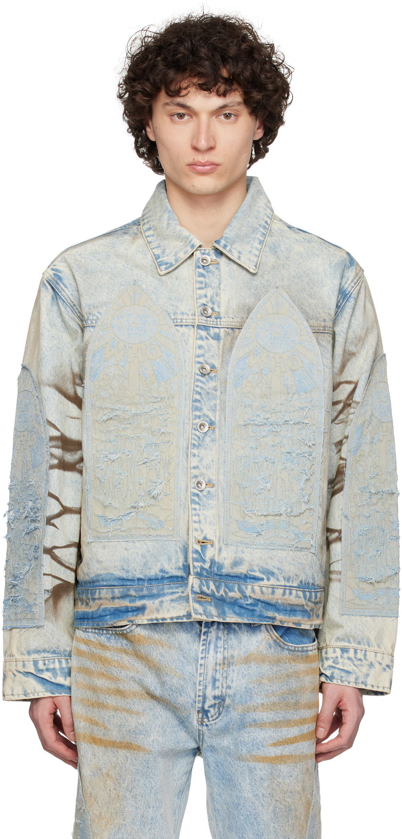 Jakna Who Decides War Who Decides War Signature Mechanic Trucker Denim Jacket Plava | 1131310009SS25