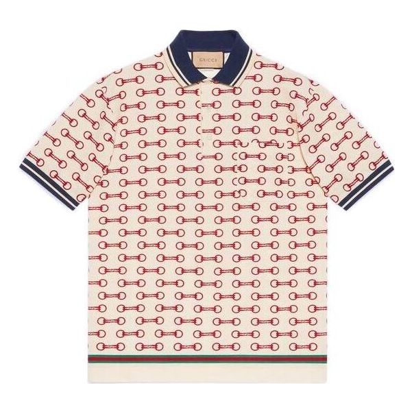 Polo majica Gucci Horsebit Print Polo Bijela | 717391-XJEWA-9376