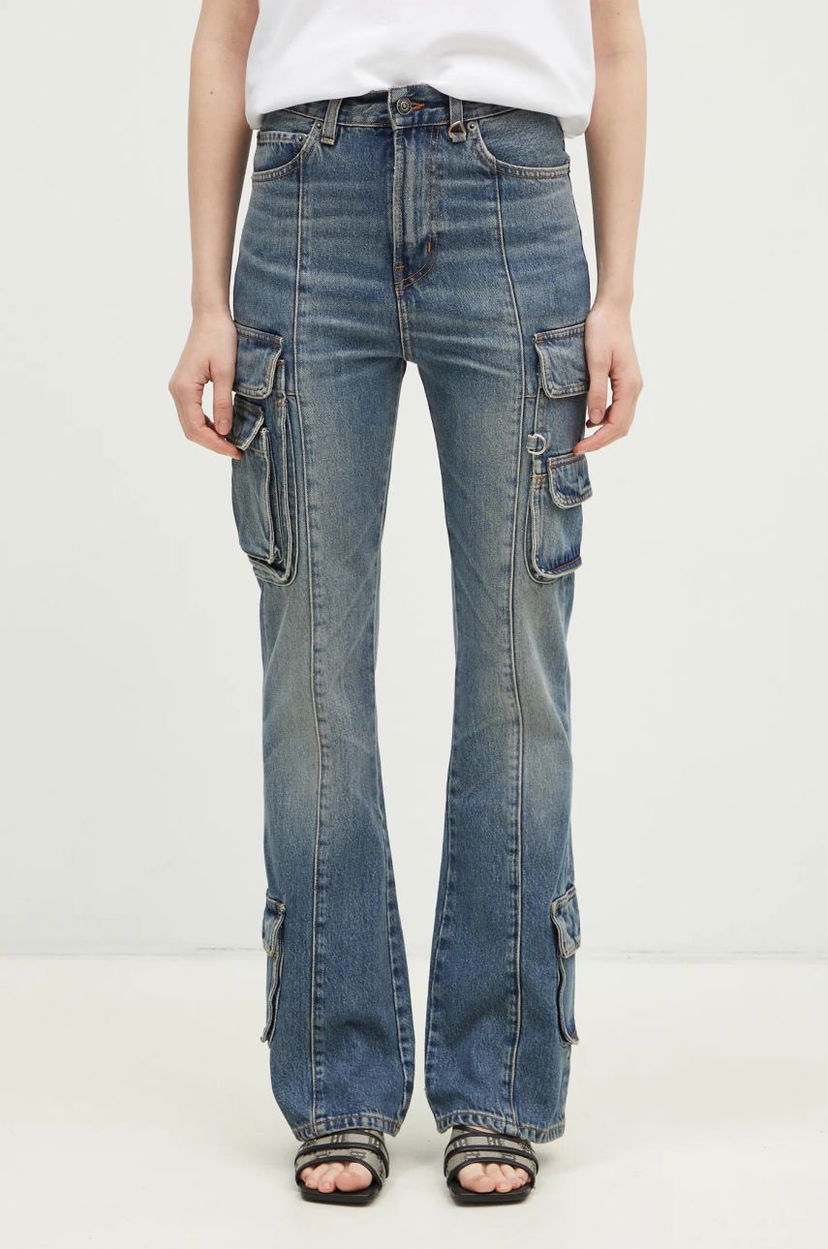 Jeans Fiorucci Multipocket Flared High Waist Jeans Plava | U01FMDJE083DN01DN02