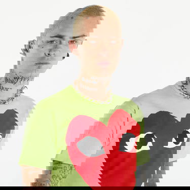 Majica kratkih rukava Comme des Garçons PLAY Short Sleeve Logo Print T-Shirt UNISEX Green Zelena | AZT274 green, 3