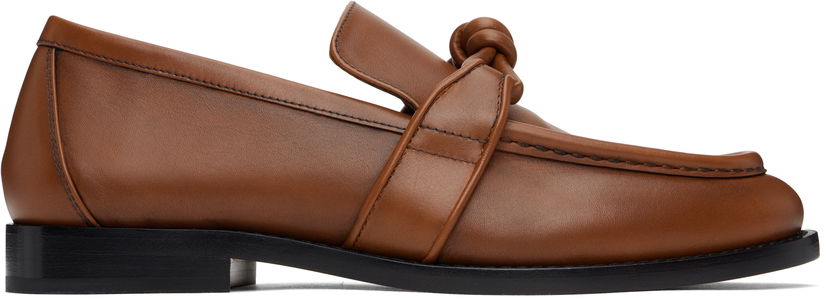 Tenisice i cipele Bottega Veneta Bottega Veneta Astaire Knotted Leather Loafers Smeđa | 796696 V4AF0